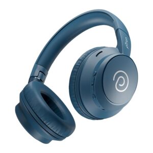 pTron Studio Evo 70hrs Playtime Wireless Over Ear Headphones w/HD Mic, Dual Device Pairing, Low-Latency Game/Movie/Music Modes, Punchy Bass, BT5.3, Voice Assistant & Type-C Fast Charging (Blue)